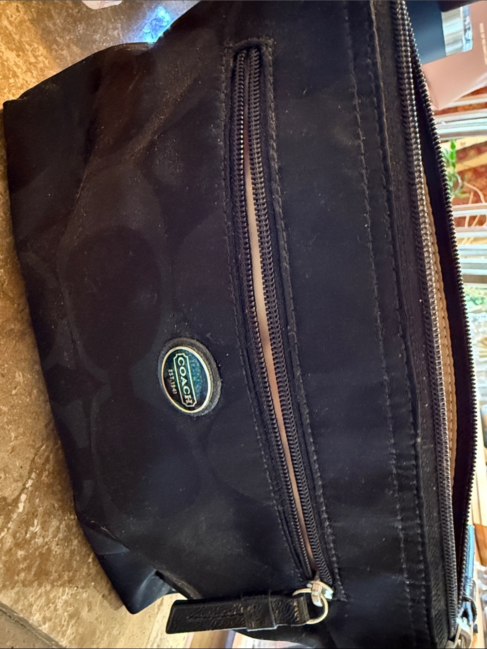 Coach Black Zip Travel Pouch